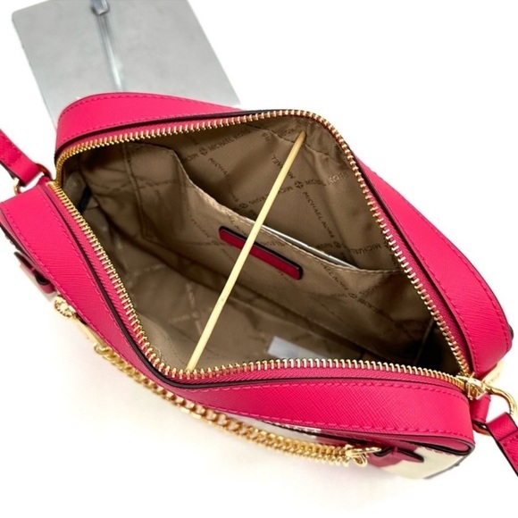 Michael Kors Jet Set Travel Small Top Zip Coin Pouch w ID Holder Electric Pink - Picture 7 of 13